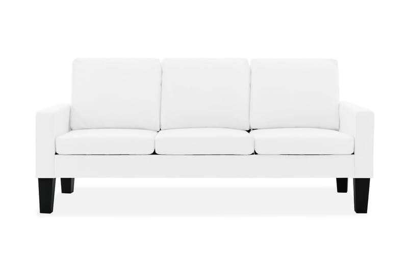 3-sitssoffa vit konstläder - Vit - Skinnsoffor - 3 sits soffa