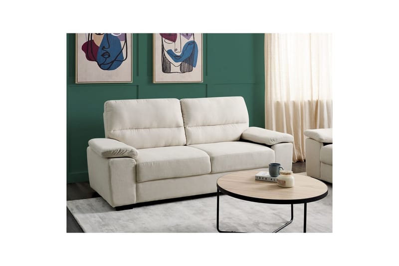 3-sitssoffa Vogar Beige, svart - Beige, svart - Möbler - Soffa - 3 sits soffa