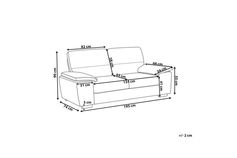 3-sitssoffa Vogar Brun, Svart - Brun, Svart - Möbler - Soffa - 3 sits soffa