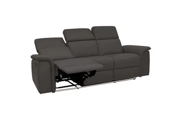 3-sitssoffa Pareli Brun, PU, Manuell vilstol - Brun, PU, Manuell vilstol - Möbler - Soffa - 3 sits soffa