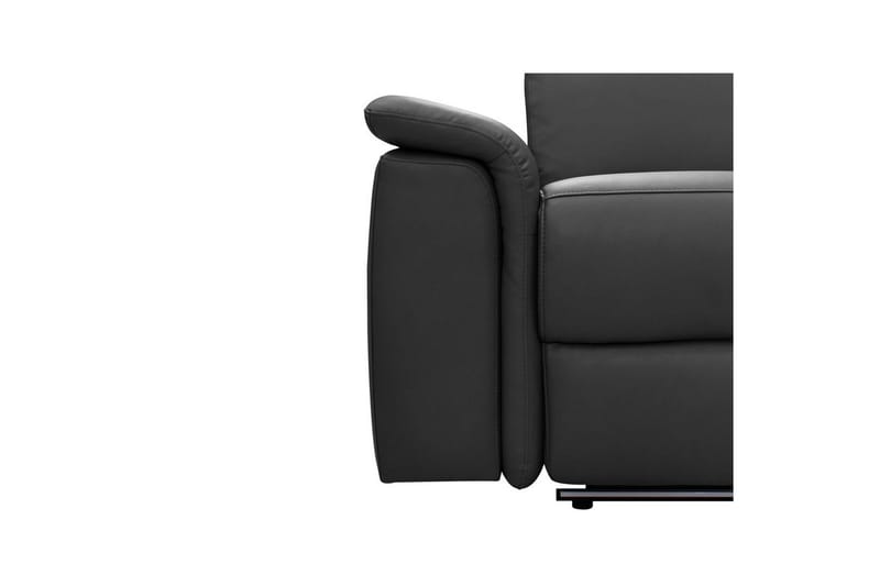 3-sitssoffa Pareli Svart, Läder/PU, Manuell vilstol - Svart, Läder/PU, Manuell vilstol - Möbler - Soffa - 3 sits soffa