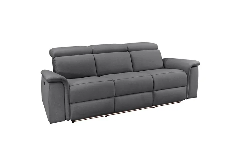 3-sitssoffa Pareli Grå, Sunday tyg, Elektrisk vilstol, Grå, Sunday tyg, Elektrisk vilstol