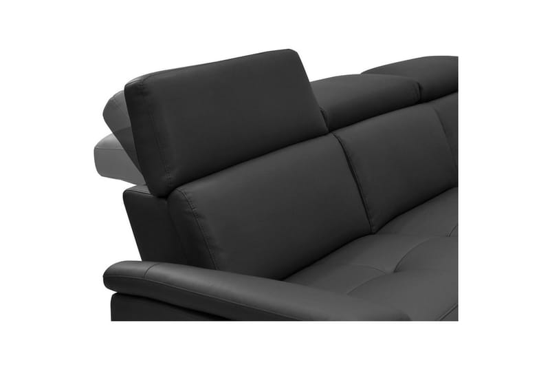 3-sitssoffa Pareli Svart, Läder/PU, Manuell vilstol - Svart, Läder/PU, Manuell vilstol - Möbler - Soffa - 3 sits soffa