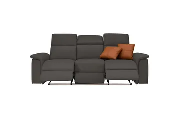3-sitssoffa Pareli Brun, PU, Manuell vilstol - Brun, PU, Manuell vilstol - Möbler - Soffa - 3 sits soffa