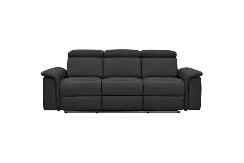 3-sitssoffa Pareli Svart, Läder/PU, Manuell vilstol - Svart, Läder/PU, Manuell vilstol - Möbler - Soffa - Biosoffa & reclinersoffa