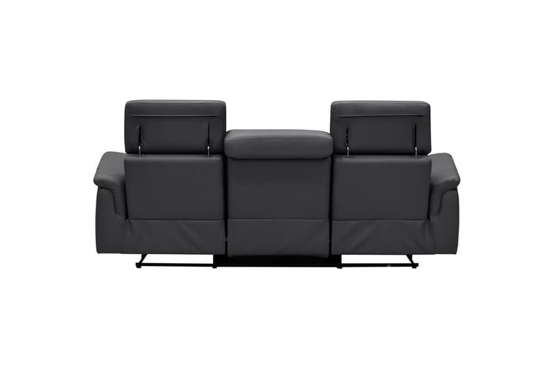 3-sitssoffa Pareli Svart, Läder/PU, Manuell vilstol - Svart, Läder/PU, Manuell vilstol - Möbler - Soffa - Biosoffa & reclinersoffa