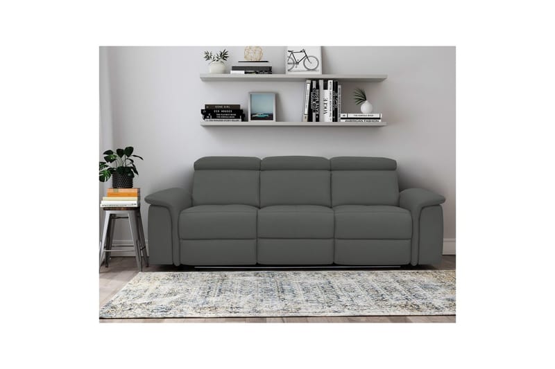 3-sitssoffa Pareli Grå, PU, Elektrisk vilstol - Grå, PU, Elektrisk vilstol - Möbler - Soffa - Biosoffa & reclinersoffa