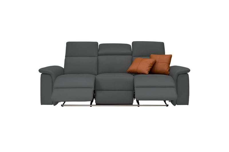 3-sitssoffa Pareli Grå, PU, Elektrisk vilstol - Grå, PU, Elektrisk vilstol - Möbler - Soffa - Biosoffa & reclinersoffa
