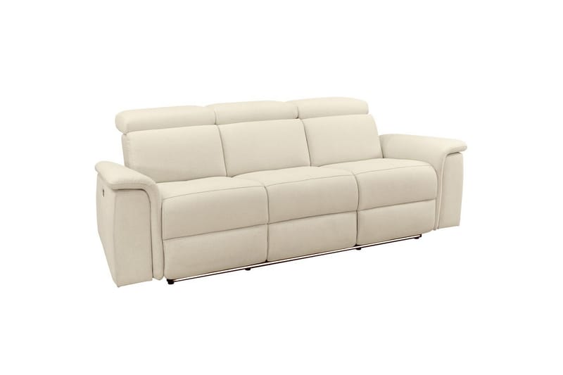 3-sitssoffa Pareli Vit, Sunday tyg, Elektrisk vilstol - Vit, Sunday tyg, Elektrisk vilstol - Möbler - Soffa - Biosoffa & reclinersoffa