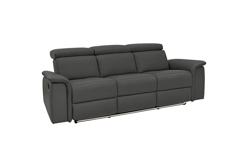 3-sitssoffa Pareli Svart, PU, Manuell vilstol - Svart, PU, Manuell vilstol - Möbler - Soffa - Biosoffa & reclinersoffa
