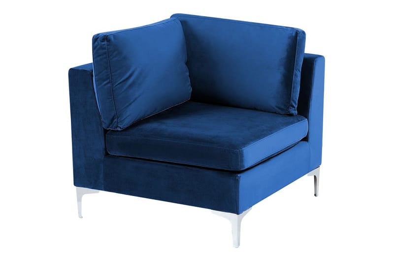 4-sits Hörnsoffa med fotpall Evja Blå - Blå - Möbler - Soffa - Divansoffor & schäslongsoffa
