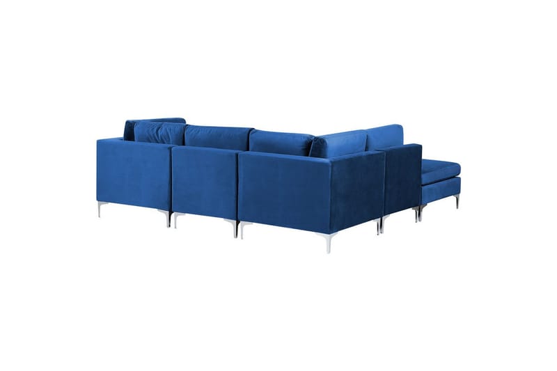 4-sits Hörnsoffa med fotpall Evja Blå - Blå - Möbler - Soffa - Divansoffor & schäslongsoffa