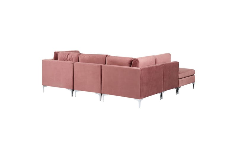 4-sits Hörnsoffa med fotpall Evja Rosa - Rosa - Möbler - Soffa - Divansoffor & schäslongsoffa