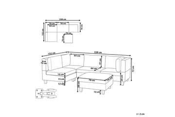 4-sits Hörnsoffa med fotpall Unstad Beige/svart - Beige/svart - Möbler - Soffa - Modulsoffor - Komplett modulsoffa