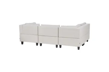 4-sits Hörnsoffa med fotpall Unstad Beige/svart - Beige/svart - Möbler - Soffa - Modulsoffor - Komplett modulsoffa