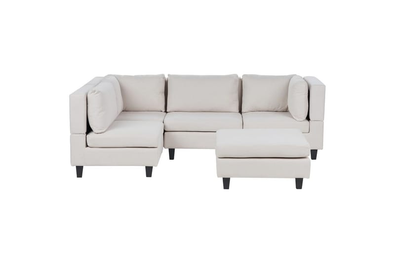 4-sits Hörnsoffa med fotpall Unstad Beige/svart, Beige/svart