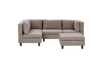 4-sits Hörnsoffa med fotpall Unstad Brun/Svart