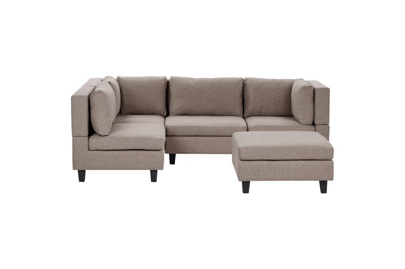 4-sits Hörnsoffa med fotpall Unstad Brun/Svart - Brun/Svart - Möbler - Soffa - Hörnsoffa