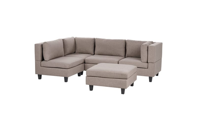 4-sits Hörnsoffa med fotpall Unstad Brun/Svart - Brun/Svart - Möbler - Soffa - Hörnsoffa