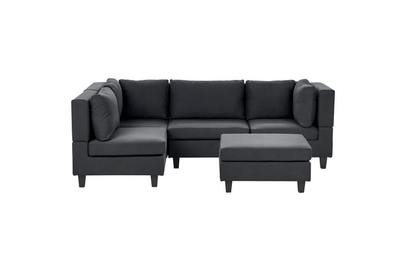 4-sits Hörnsoffa med fotpall Unstad Svart - Svart - Möbler - Soffa - Hörnsoffa