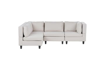 4-sits Hörnsoffa Unstad Beige/svart, Högervänd, Polyester