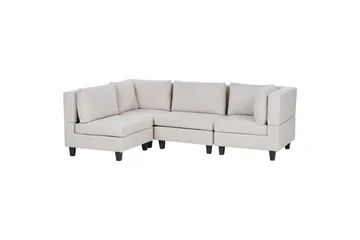 4-sits Hörnsoffa Unstad Beige/svart, Högervänd, Polyester - Beige/svart, Högervänd, Polyester - Möbler - Soffa - Modulsoffor - Komplett modulsoffa
