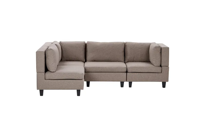 4-sits Hörnsoffa Unstad Brun/Svart, Högervänd, Polyester, Brun/Svart, Högervänd, Polyester