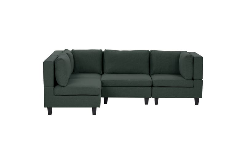 4-sits Hörnsoffa Unstad Grön/Svart, Högervänd, Polyester, Grön/Svart, Högervänd, Polyester