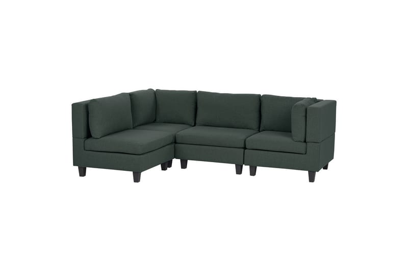 4-sits Hörnsoffa Unstad Grön/Svart, Högervänd, Polyester - Grön/Svart, Högervänd, Polyester - Möbler - Soffa - Hörnsoffa