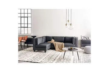4-sits Hörnsoffa Unstad Svart, Högervänd, Konstläder - Svart, Högervänd, Konstläder - Möbler - Soffa - Skinnsoffor
