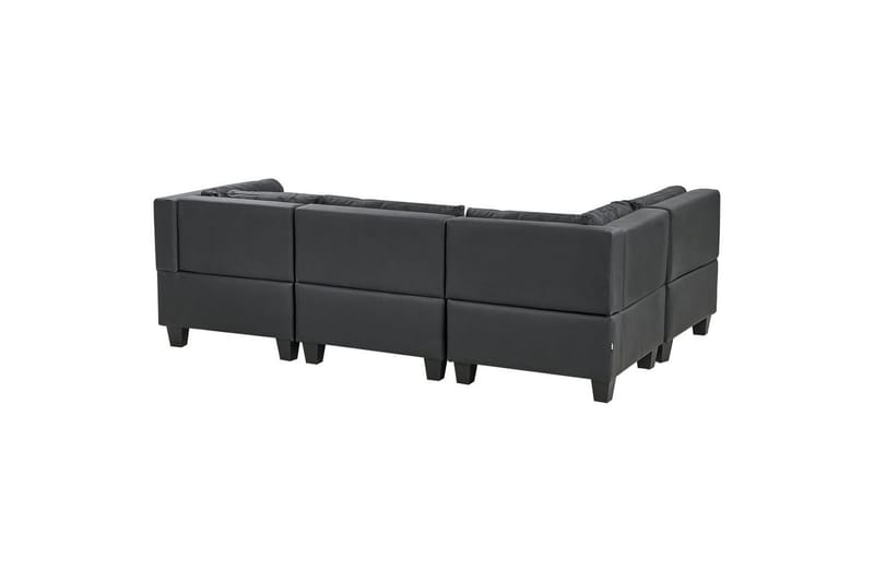 4-sits Hörnsoffa Unstad Svart, Högervänd, Konstläder - Svart, Högervänd, Konstläder - Möbler - Soffa - Skinnsoffor