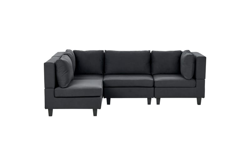 4-sits Hörnsoffa Unstad Svart, Högervänd, Polyester - Svart, Högervänd, Polyester - Möbler - Soffa - Hörnsoffa