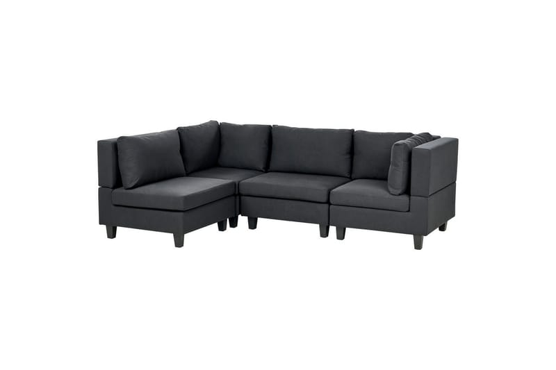 4-sits Hörnsoffa Unstad Svart, Högervänd, Polyester - Svart, Högervänd, Polyester - Möbler - Soffa - Hörnsoffa