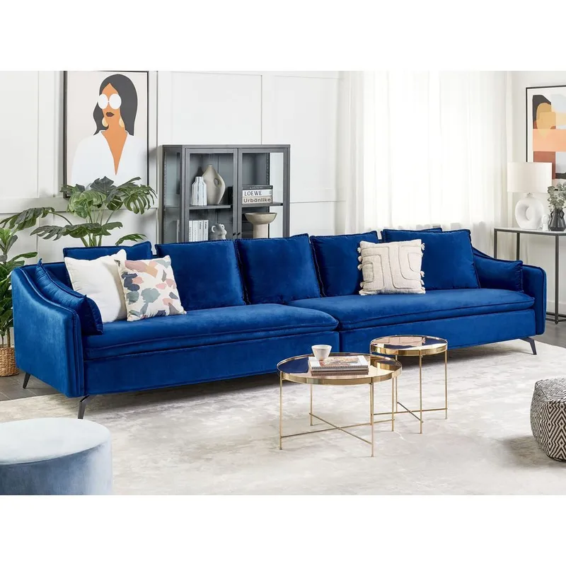 4-sits soffa Aure - Blå - Möbler - Soffa - Sammetssoffa