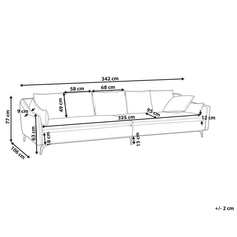 4-sits soffa Aure - Ljusgrå - Möbler - Soffa - Sammetssoffa