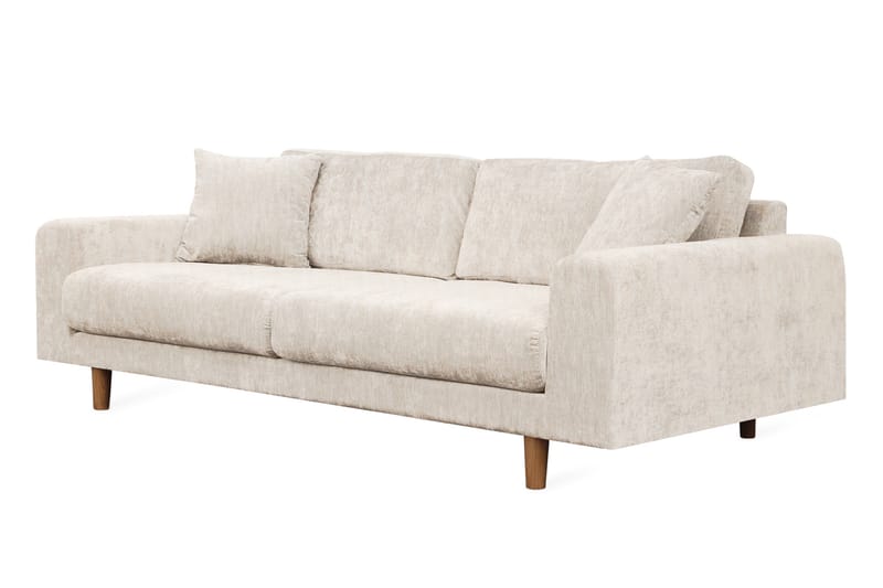 Boel 4-sits Sammetssoffa - Beige/Ek - Möbler - Soffa - 4 sits soffa