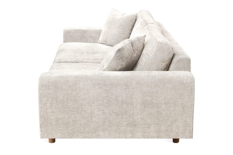 Boel 4-sits Sammetssoffa - Beige/Ek - Möbler - Soffa - 4 sits soffa