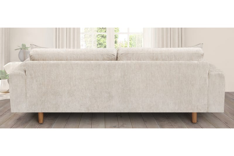 Boel 4-sits Sammetssoffa - Beige/Ek - Möbler - Soffa - 4 sits soffa