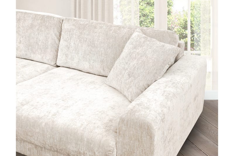 Boel 4-sits Sammetssoffa - Beige/Ek - Möbler - Soffa - 4 sits soffa