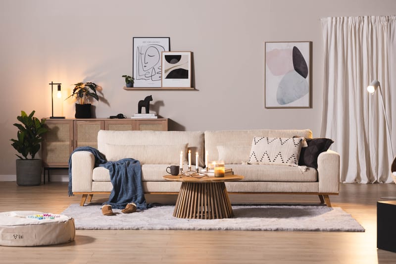 Copenhagen 4-sits Manchestersoffa - Beige - 4 sits soffa