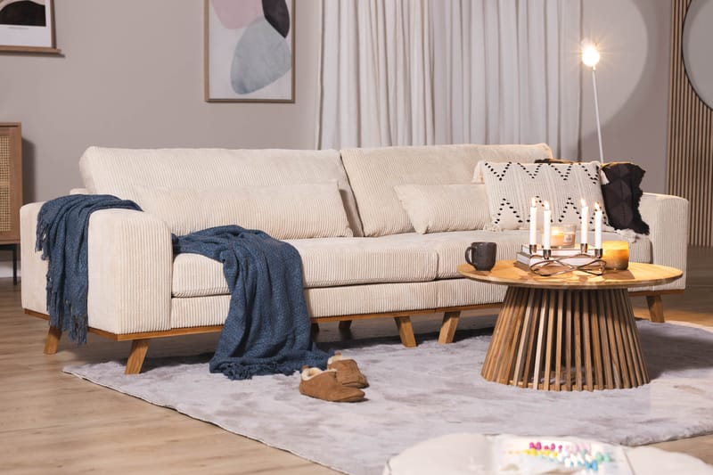 Copenhagen 4-sits Manchestersoffa - Beige - 4 sits soffa