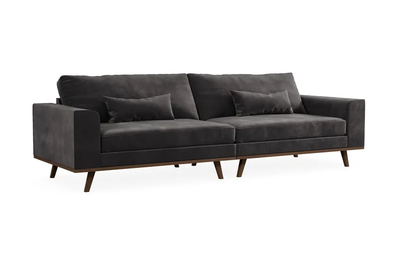 Copenhagen 4-sits Sammetssoffa - Mörkgrå - Möbler - Soffa - 4 sits soffa