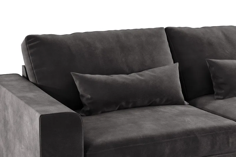 Copenhagen 4-sits Sammetssoffa - Mörkgrå - Möbler - Soffa - 4 sits soffa