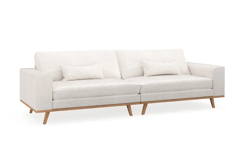 Copenhagen 4-sits Soffa i Bouclé - Vit - Möbler - Soffa - 4 sits soffa