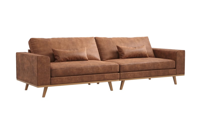 Copenhagen 4-sits Soffa i Konstläder - Brun - Möbler - Soffa - 4 sits soffa