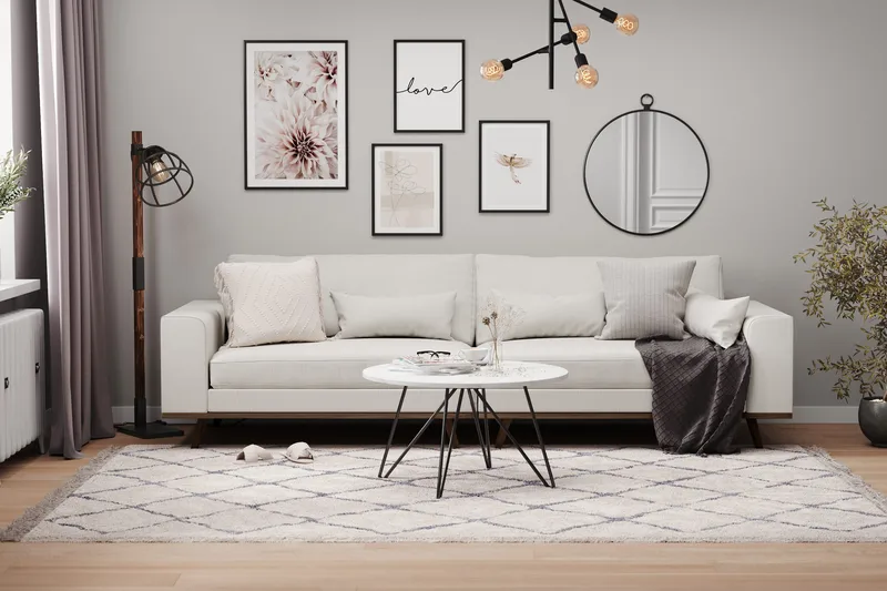 Copenhagen 4-sits Tygsoffa - Ljusgrå - Möbler - Soffa - 4 sits soffa