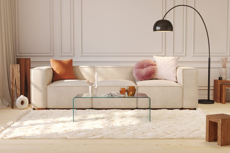 Cubo 4-sits Djup Modulsoffa i Manchester - Beige - Möbler - Soffa - 4 sits soffa