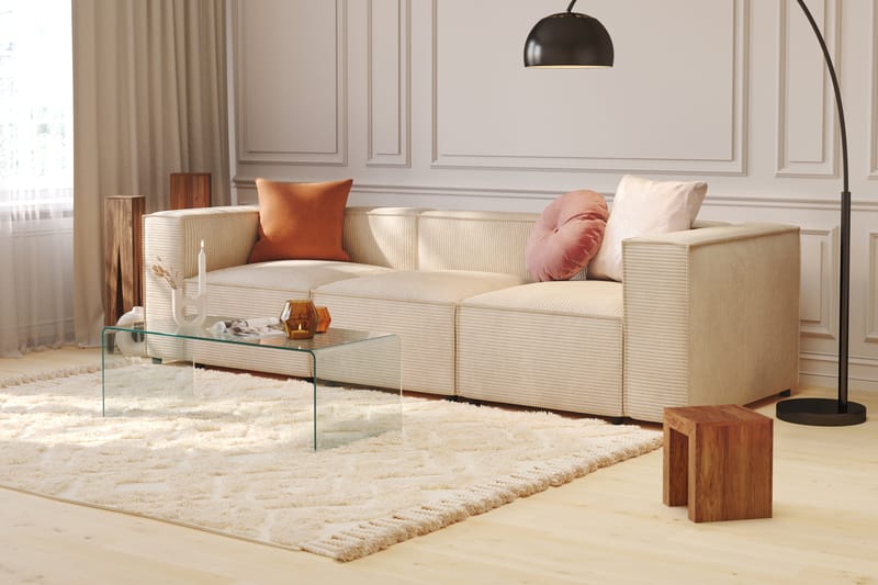 Cubo 4-sits Djup Modulsoffa i Manchester - Beige - Möbler - Soffa - 4 sits soffa