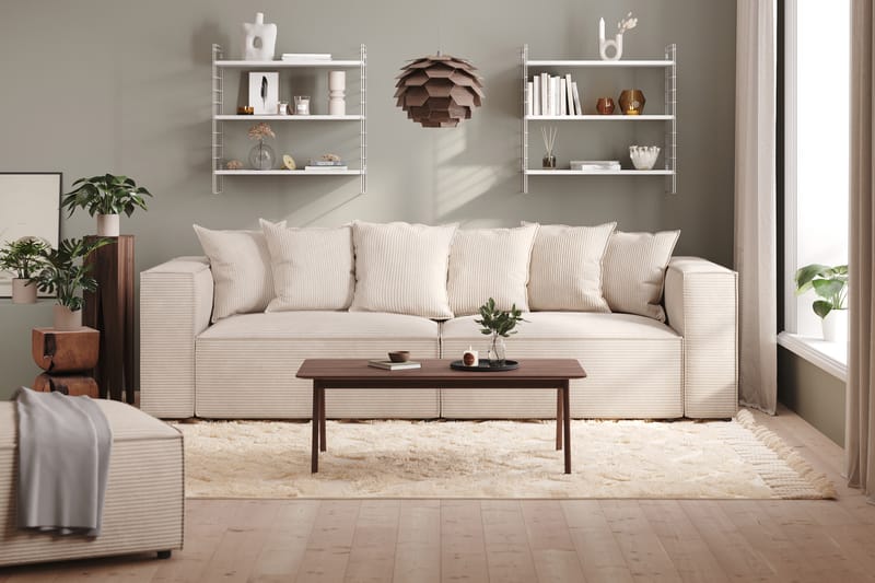Cubo 4-sits Djup Modulsoffa i Manchester - Beige - Möbler - Soffa - 4 sits soffa