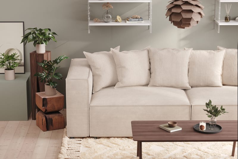 Cubo 4-sits Djup Modulsoffa i Manchester - Beige - Möbler - Soffa - 4 sits soffa